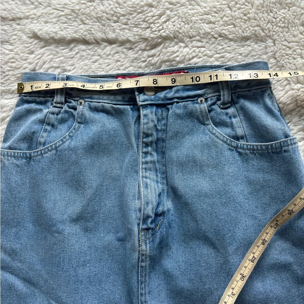 VTG No Excuses Femme Fatale High Rise Denim Midi Skirt - Picture 5 of 12